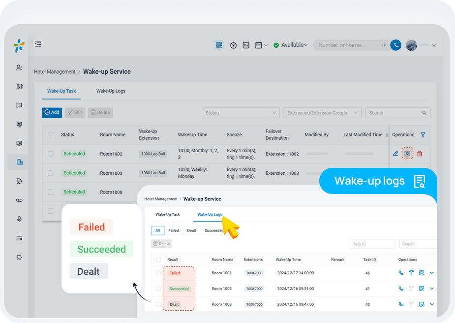 Wake-up Service Management